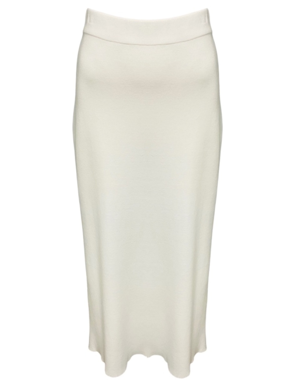 LARS ANDERSSON WHITE ORGANIC COTTON KNIT MIDI SKIRT